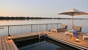 The swimming pool of the Chobe Bakwena Lodge