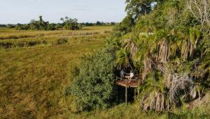 The remoteness of the Nxamaseri Island Lodge in Botswana