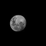 The full moon in a dark night sky.