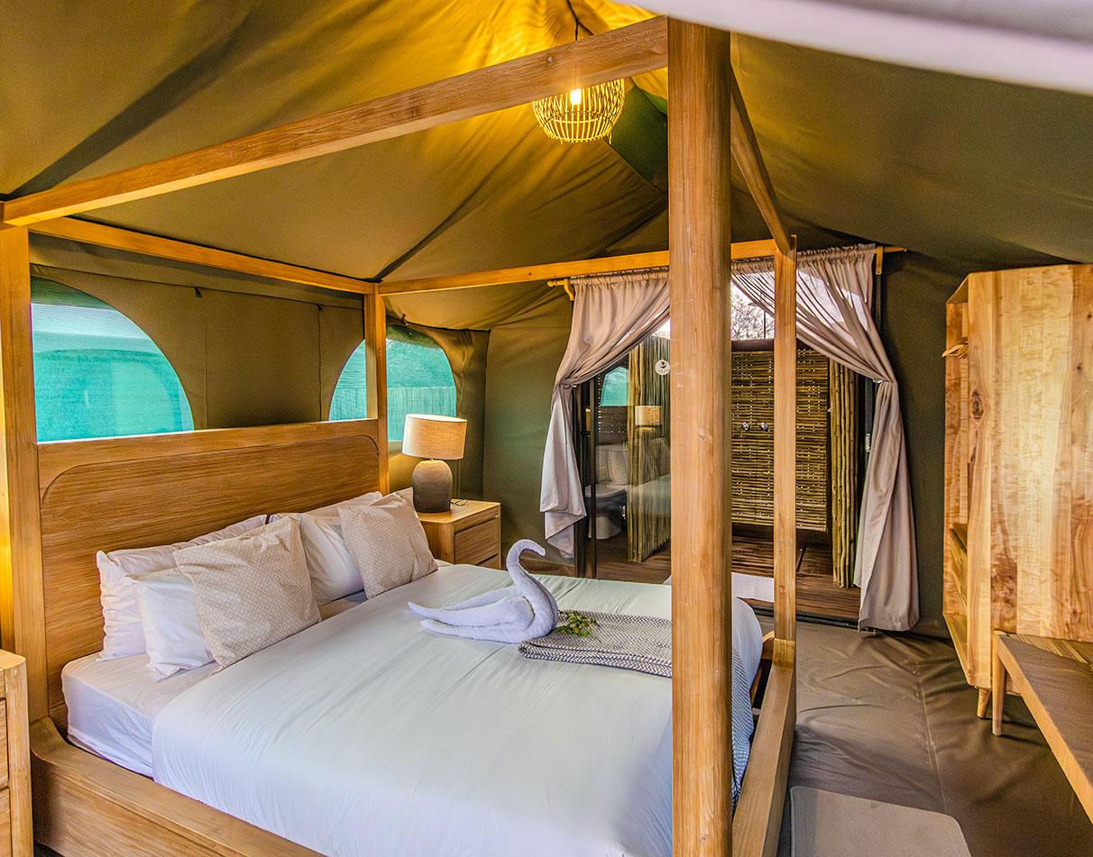 Innenansicht der Boteti Tented Safari Lodge