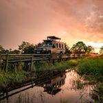 River crossing at sunset near Moremi area