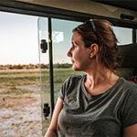 Window seat in safari vehicle