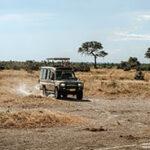 Game drive vehicle near Savuti region