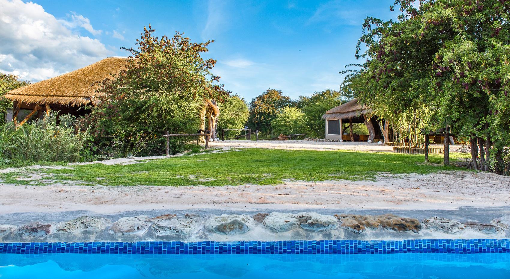 The pool and camp at Leopard Plains Lodge. The pool and camp at Leopard Plains Lodge.