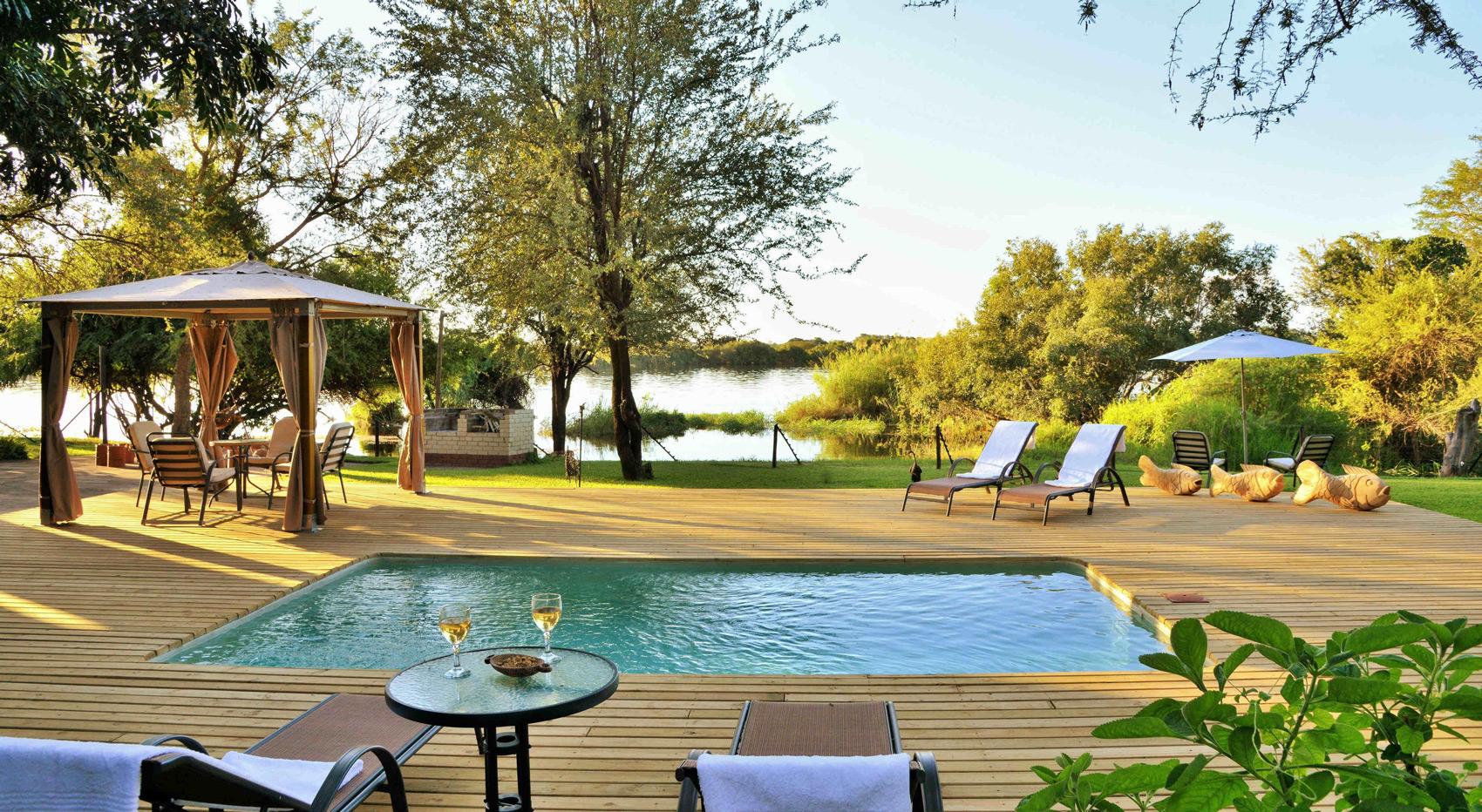 The pool and main verandah at River View Lodge. The pool and main verandah at River View Lodge.
